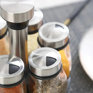 SpinView Glass Spice Organizer Set